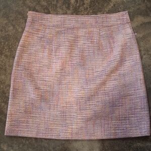LOFT Lavender & Peach Tweed Mini Skirt
